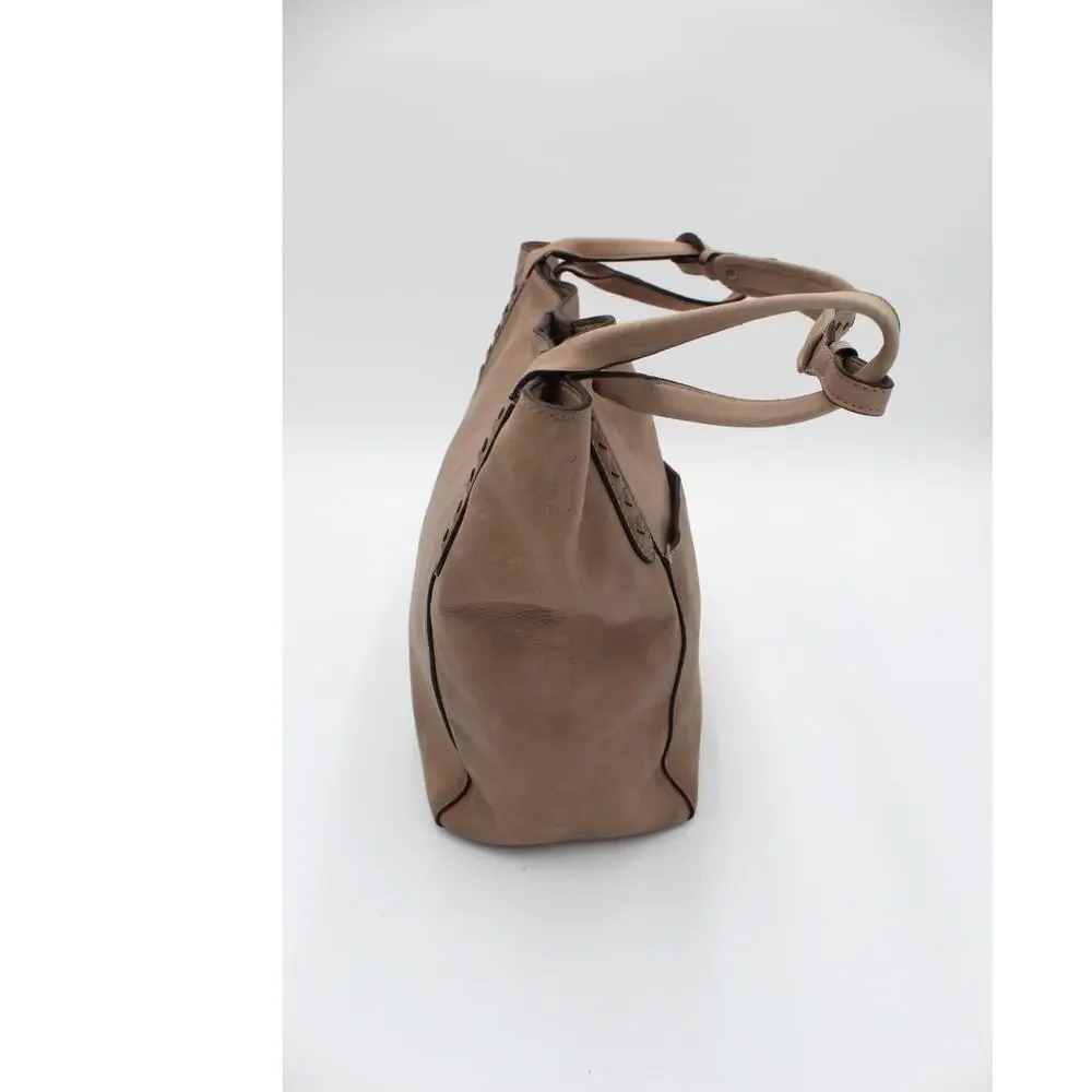 Frye Reed Leather Hobo Shoulder Bag Beige Tan Distressed Boho Western Purse - Picture 6 of 14